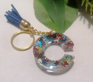 Autism Letter C keyring