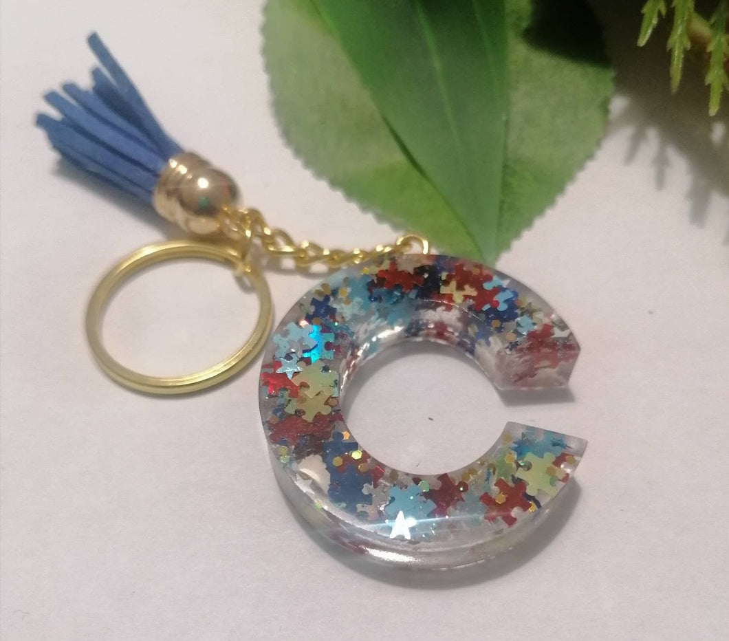 Autism Letter C keyring
