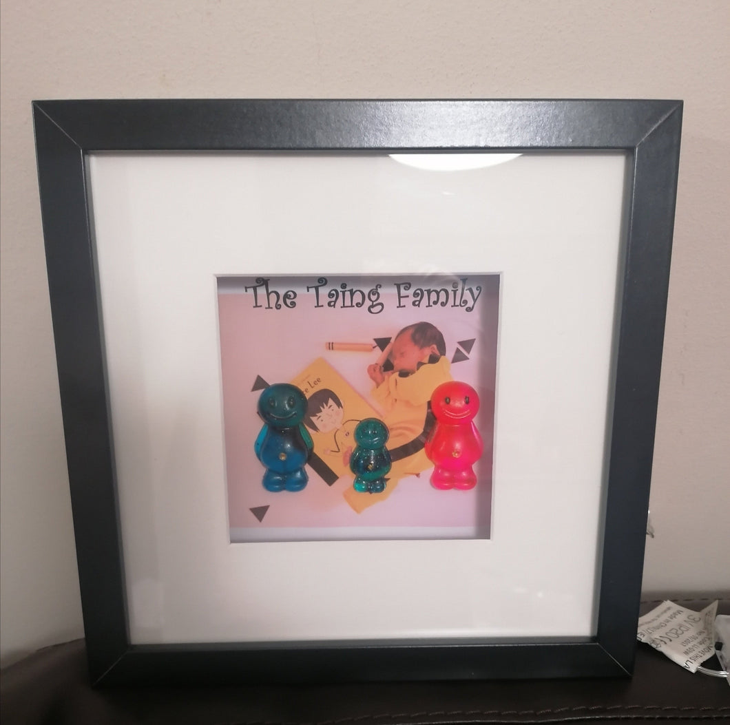 Personalised Jelly Baby Family Art with lights