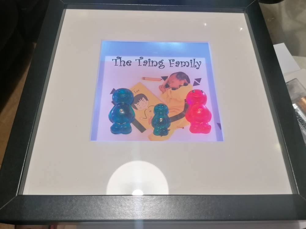 Personalised Jelly Baby Family Art with lights