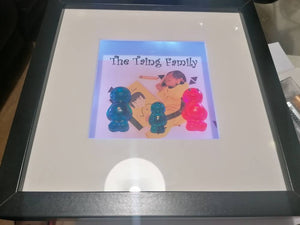 Personalised Jelly Baby Family Art with lights