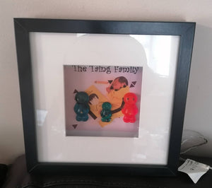 Personalised Jelly Baby Family Art with lights