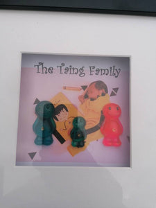 Personalised Jelly Baby Family Art with lights