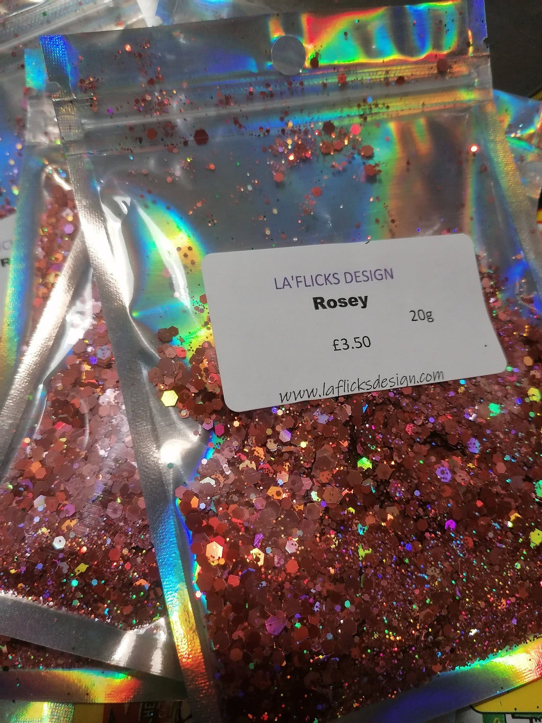 Rosey Rose Gold holographic glitter mix