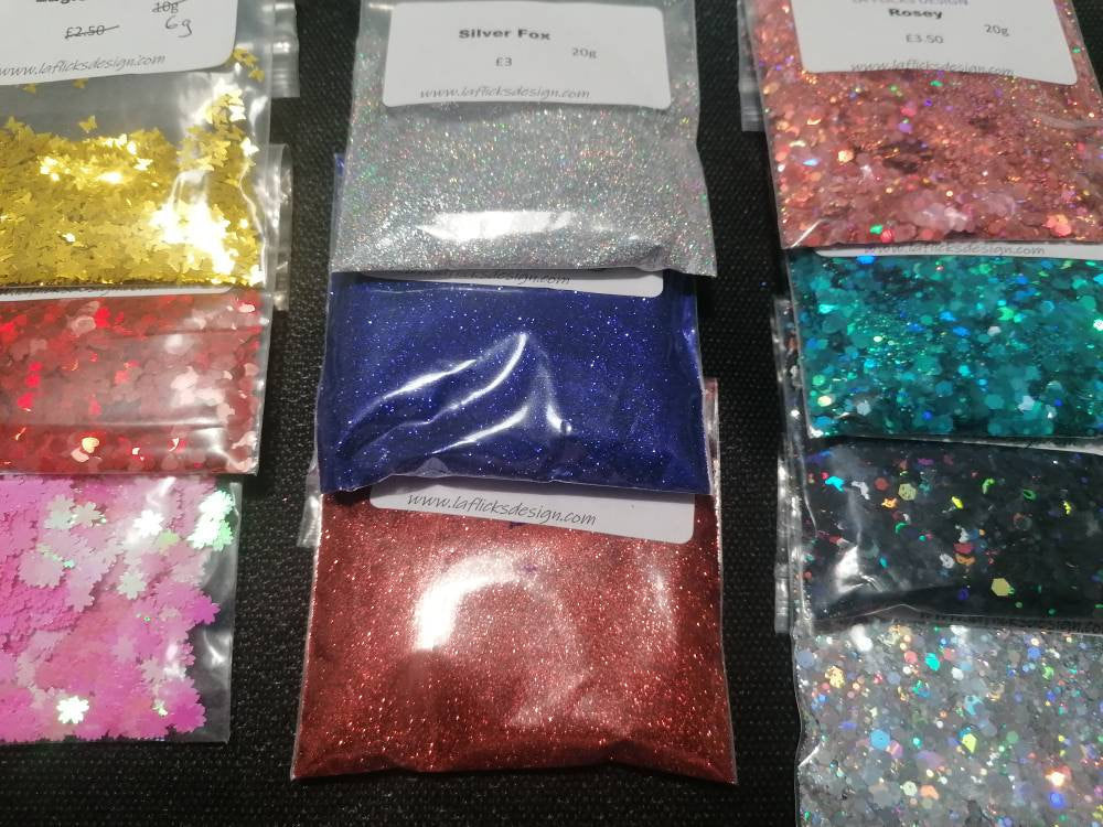 Glitter grab bag - 10 bags of assorted glitter