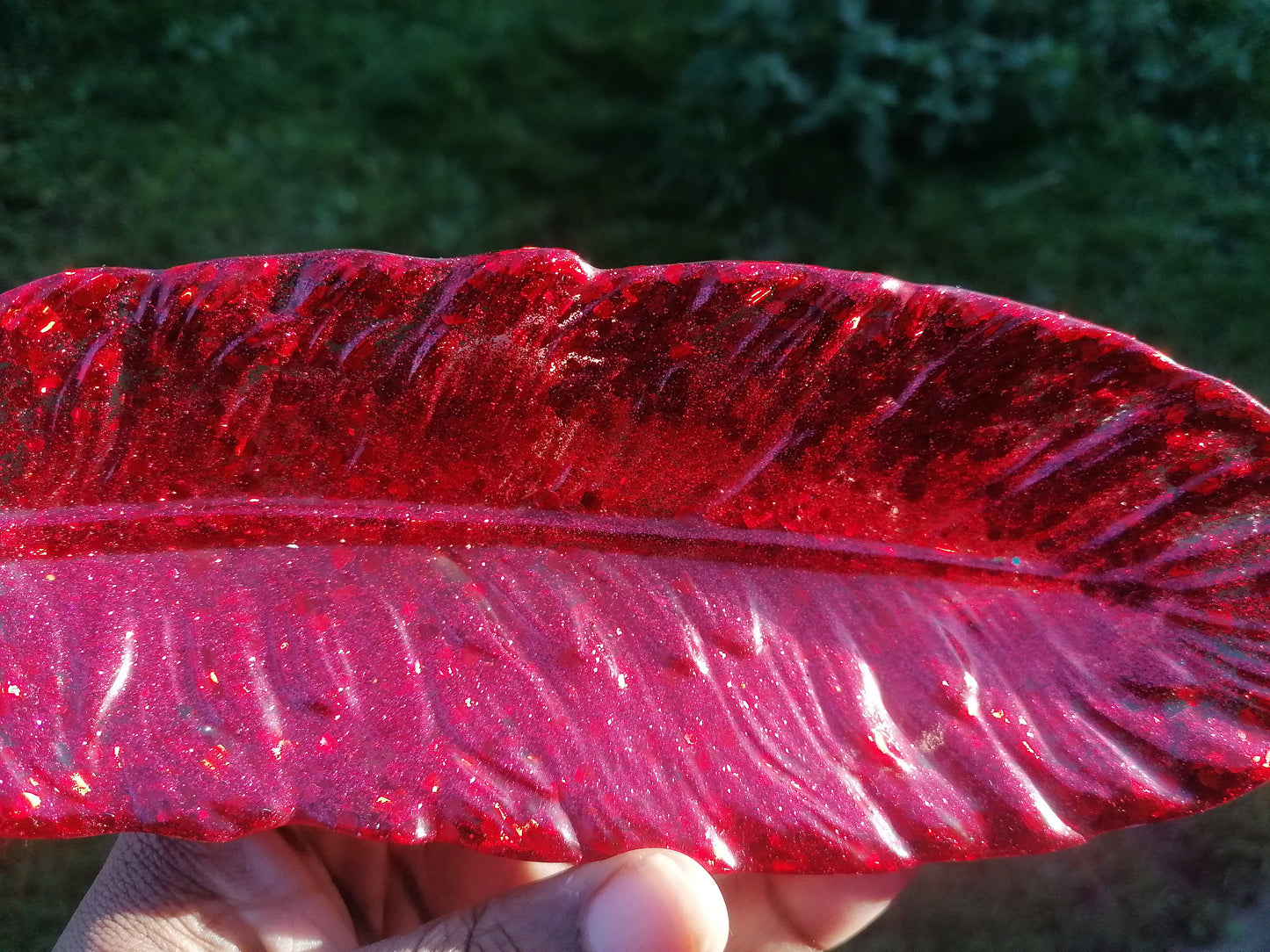 Hot Red glitter trinket tray