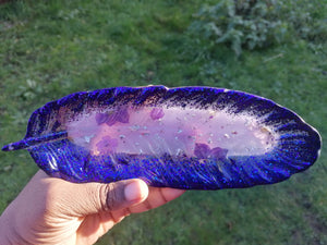 Purple Lilac glitter trinket tray -