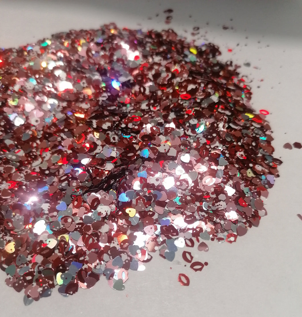 10g Valentine’s Lips (Love Hearts) glitter mix