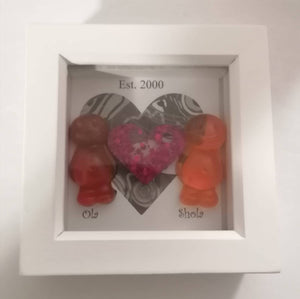Personalised Jelly Baby Couples Art