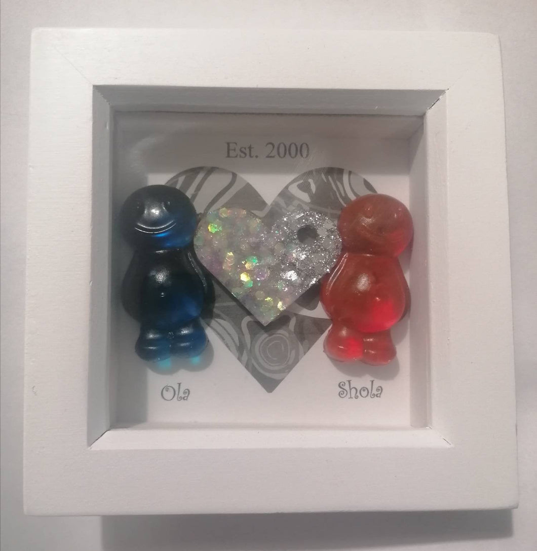 Personalised Jelly Baby Couples Art