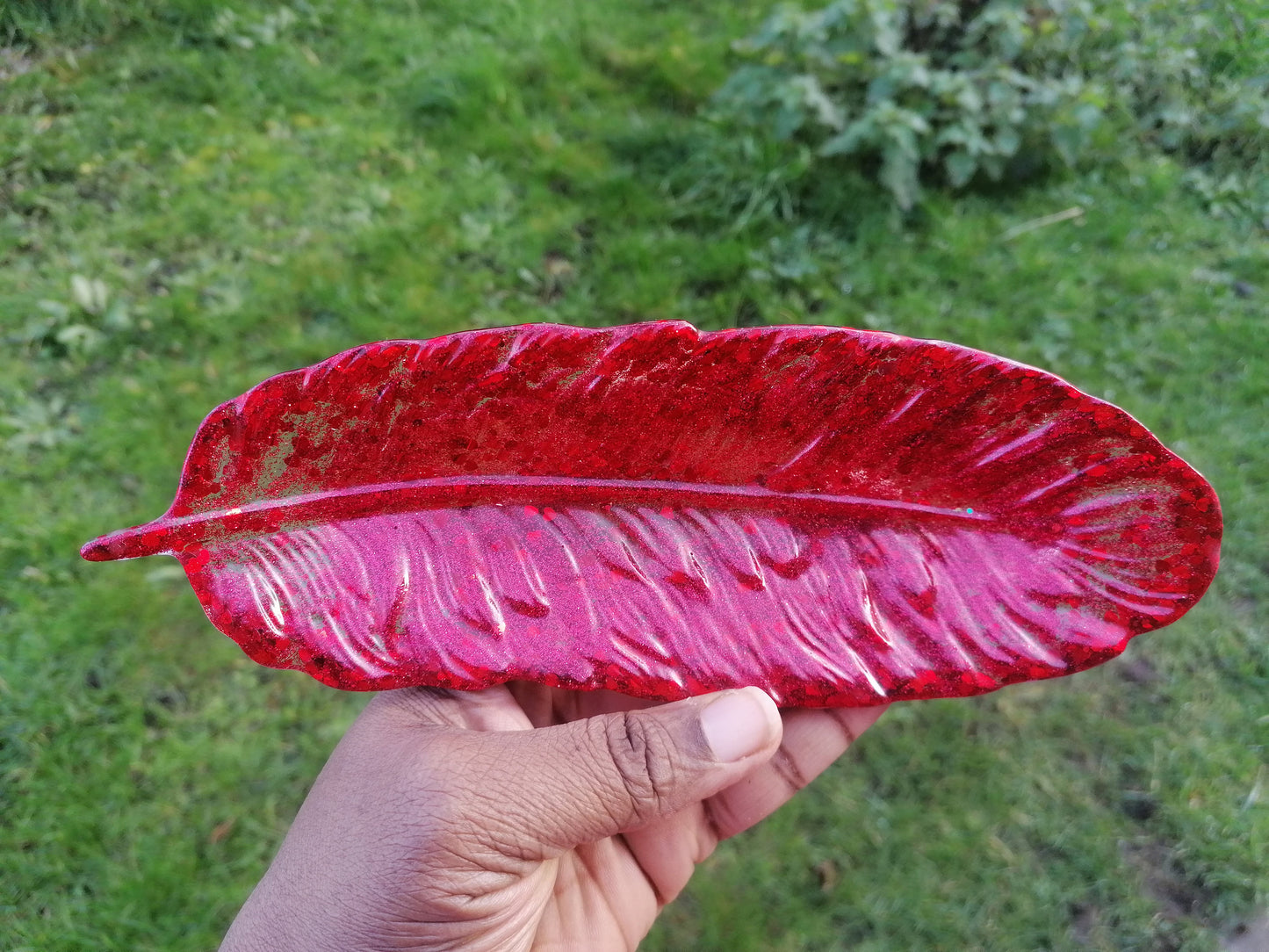 Hot Red glitter trinket tray