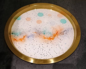 Brass alcohol ink metal tray