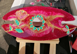 Pink Handpainted Wine Butler